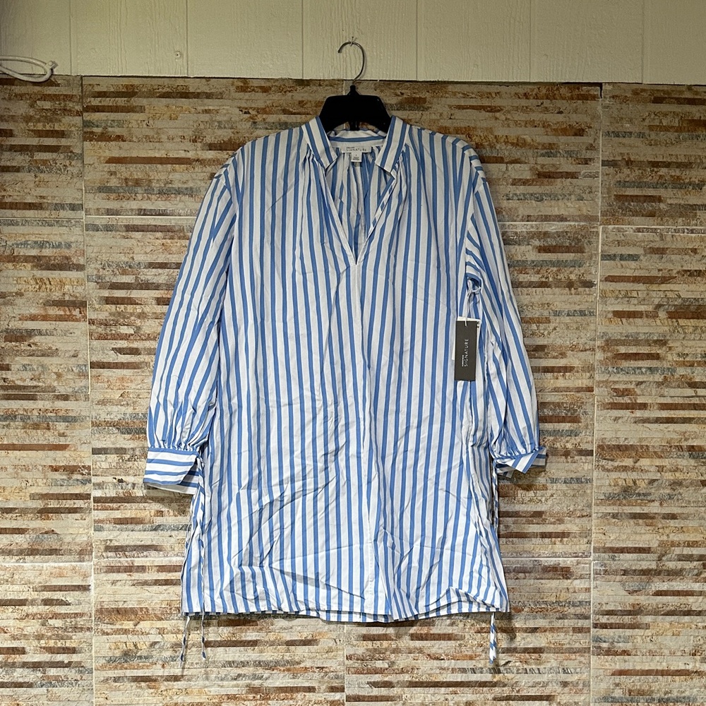 Nordstrom Striped Blue and White Mini Dress